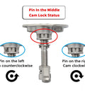 Boat Cam Latch 316 Stainless Steel Flush Mount Hatch Lift Pull with diagram of lock positions and indicators