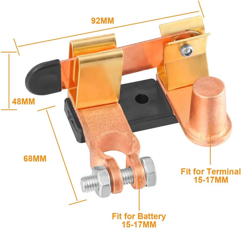 Beefy Heavy Duty Battery Disconnect Switch Knife Blade 12V 24V Cut Off Isolator dimensions detailed view