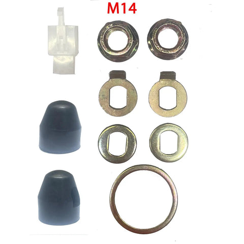 Heavy Duty Hub Motor Nut Kit With Safety Washers For 14mm Shafts, Spacer And Nut Cover For Electric Bikes, Compatible With 250W 500W Motors, Durable Steel And Rubber Build, Easy Replacement, Tight Fit And Lasting Protection