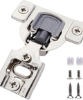 One To Two Inch Overlay Soft Close Hinges For Kitchen Cabinets Satin Nickel Finish Durable Stainless Steel Hidden Hinges With Smooth Quiet Operation And Easy Installation 20 Piece Pack showing single hinge with mounting screws