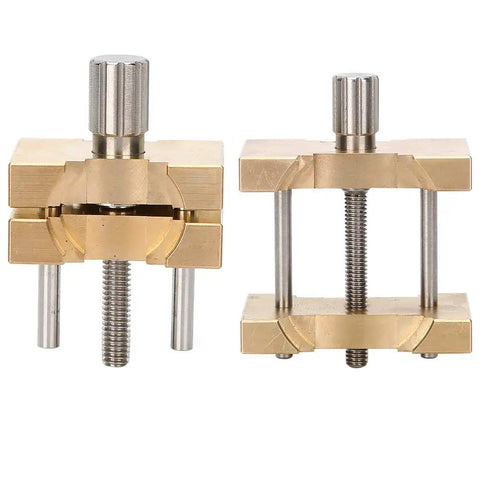Copper Watch Movement Hold Tool For 4040 And 4039 Movements, dual-sided copper holder with non-slip grip, front view