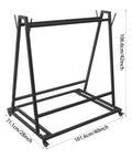 Heavy Duty Floor Mat Cart With Smooth Rolling Casters And Maxed Out Wash Rack Storage Ready For Auto Detail Shops showing dimensions 40 by 28 by 42 inches.