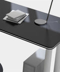 Built Different L Shaped Corner Computer Desk For Compact Rooms And Modern Home Offices Featuring Anti Bump Edging 180X120CM sleek matte black top with papers and lamp