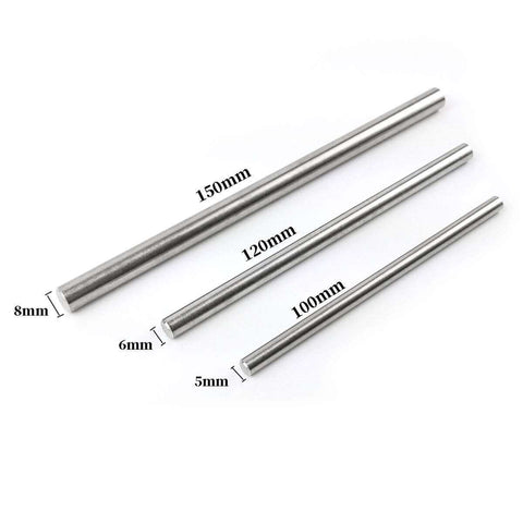 Stainless Steel Round Rods Dowel Pin Kit For DIYers And Crafting 10 Pcs In 5x100mm 6x120mm And 8x150mm Sizes