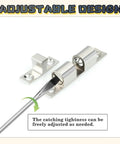Eight Pack Stainless Steel Cabinet Latches Spring Latch Heavy Duty Silver For Kitchen And Bathroom, 67mm Long 12mm Wide 17mm Deep, Mounting Holes 4mm And 4.5mm, Universal Fit For Quick Replacement Of Damaged Cabinet Doors. Adjustable stainless steel cabinet latch with catch