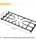 Beefy Burner Grate Replacement For Frigidaire Gas Stovetop Center Grate 20 Inch L x 7.9 Inch W cast iron 1 pack