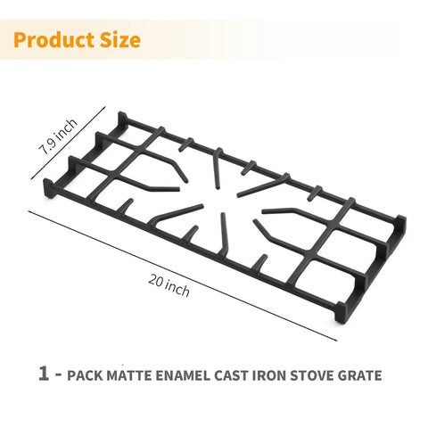 Beefy Burner Grate Replacement For Frigidaire Gas Stovetop Center Grate 20 Inch L x 7.9 Inch W cast iron 1 pack