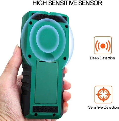 Pro Level Wall Detector And 4 In 1 Stud Finder featuring crisp digital screen, handheld design with high sensitive sensor.