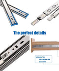 Five Pairs 16 Inch Soft Close Drawer Slides Heavy Duty With Full Extension Three Section Ball Bearing Rails For Side Mount Cabinets 110 Lb Capacity Rust Resistant Cold Rolled Steel Screws Included Brackets Not Included detail view