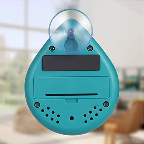 Back view of waterproof digital timer with suction cup and loud alarm for kitchen, shown in a home setting