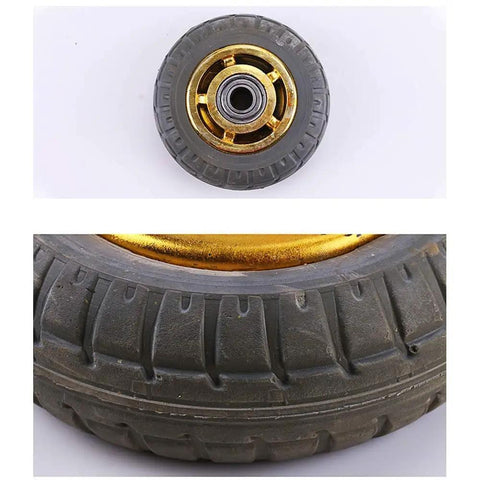 Heavy Duty Silent Rubber Caster Wheels 125 mm Anti Skid Rolling Castors With Ball Bearing Mounting Plate And Lock Brake close-up view of wheel detail.