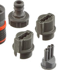 Close-up of Easy Snap On Garden Hose Quick Connect Coupling Kit For Sprinklers And Hoses Inlet And Outlet Fittings Model 5316 U