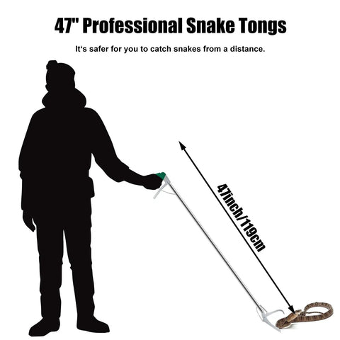47 Inch Extra Heavy Duty Snake Tongs Reptile Grabber Catcher With Wide Jaw And Long Reach For Safe Humane Handling From A Distance Pro Grade Quality Tools