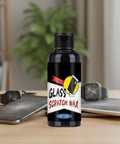 Phone Screen Scratch Repair Liquid For Quick Fix And Restoration, bottle on table with phones and watches in background.