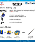 Cool Running Grip Solder Handpiece Conversion Kit With ESD Safe Micro Soldering Iron For FM 203 206 FX951 Packaging Contents