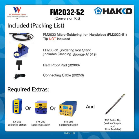 Cool Running Grip Solder Handpiece Conversion Kit With ESD Safe Micro Soldering Iron For FM 203 206 FX951 Packaging Contents