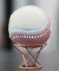 Rose Gold Premium Metal Baseball Display Stand For Baseballs Tennis Balls Golf Balls And Collectibles Sturdy Stainless Steel Holder