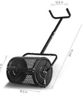 Heavy Duty Compost Spreader For Lawn And Yard Care, Fertilizer And Peat Moss Spreader Roller with 16.5in adjustable handle.