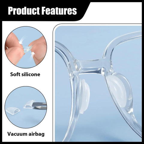 Ultra Comfy 30 Pair Anti Slip Silicone Nose Pads For Glasses And Sunglasses Featuring 5Mm Heightened D Shape Airbag Cushions.