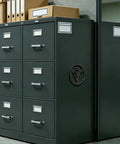 Smooth Tri Spoke Compact Shelving Handwheel In Stylish Black Plastic Crank Handle For Effortless Manual Drive And Easy Archive Rack Storage Access Without Strain on filing cabinet