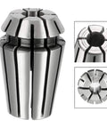 Close-up of ER11 4mm Spring Collet Chuck for CNC Engraving Machine, showcasing 40Cr steel construction and precise 0.015mm clamping.
