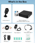 Components of 8 Channel 1080P Wired Security Camera System With 8 Outdoor Surveillance Cameras Vehicle And Human Detection DVR