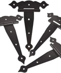 Heavy Duty T Hinge For Barn Doors And Gates Made From Dang Solid Steel With Wrench Free Setup And Smooth As Butter Swinging Motion Cabinet Bracket Hardware in black finish.