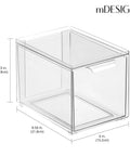 Clear 2 Pack Slim Stackable Closet Organizer Bins With Pull Out Drawers For Shoes Bags Totes Accessories And Small Linens