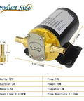 12V Oil Extractor Pump For Engine And Marine Use, 3.2 GPM Gear Oil Pump, Durable Bronze Body With FNPT Brass Fittings