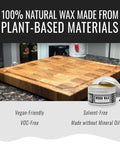 Wood Wax Finish For Raw Wood Surfaces That Delivers A Rich Slick Look On Cutting Boards Bowls Butcher Blocks And Unfinished Furniture
