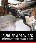Top Tier 8.5 Amp Orbital Reciprocating Saw With Variable Speed Trigger and Lightning Fast Tool Free Blade Swaps for tough demo work in use.