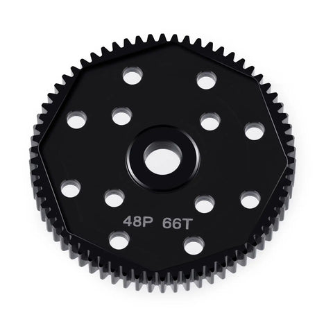 Steel Spur Gear Set 66T 72T 81T 84T 48P Hardened Steel Main Gear Upgrade for RC Cars, 66T gear close-up view
