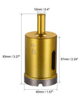 Diamond core drill bit, 40mm diameter, gold-colored with 10mm shank, for dry/wet drilling in concrete and masonry