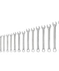 19-Piece Combination Wrench Set 6-24 Millimeter With 15 Degree Angled Open Ends For Tight Spaces Durable Chrome Vanadium Tools
