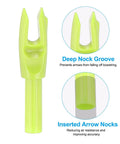 4.2mm Arrow Nocks 0.165 Inch 50 Pack Insert Nocks For Hunting Arrows Fits Compound Bow And Recurve Bow Yellow Durable Groove