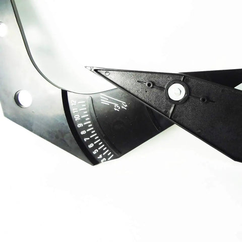 Heavy Duty Wheel Width Caliper And Slick Rim Measuring Tool For 3 To 14 Inch Tires, showing measurement scale and black plastic design.
