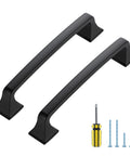 30 Pack 5 Inch Center Black Matte Cabinet Pulls Arch Style Drawer Handles with screws and screwdriver