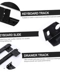 Heavy Duty Keyboard Slide Rail Bearing Drawer Track For Under Desk Storage All Metal Ball Bearing Sliders featuring components