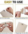 Instructional steps for Quick Fix Vertical Blind Repair Kit With Grippy Adhesive Tabs for bent or snapped slats.