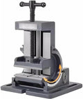 Heavy Duty 4 Inch Precision Milling Vise With Tilting Guide Rod And Adjustable Angle Bench Clamp For Metalworking Jobs And Surface Grinder Work Dead On Accuracy with adjustable tilt and robust design.