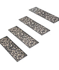 Grippy No Slip Butterfly Stair Traction Treads Set Of 4 Black Rubber Mats Iron Grill Look 29 Inch Long By 9.5 Inch Wide