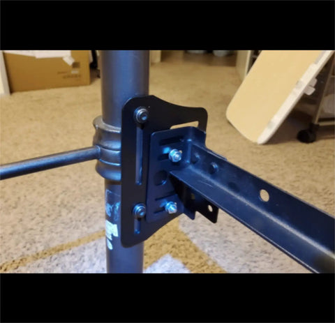 Close-up of Two Piece Heavy Duty Bed Frame Brackets Modification Plates Adapter Connector for Headboard Footboard Wood Furniture Gap Fixer.