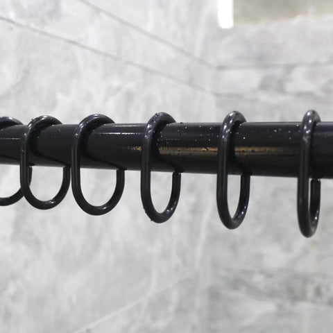 12 Pack Durable Plastic C Shape Shower Curtain Rings With Smooth Glide For Easy Hanging And Quiet Operation In Humid Bathrooms Durable Rustproof Plastic Construction Holds Up In Wet Environments on rod