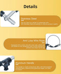 Detailed view of Two Pack Triangular Cap Ball Locking Pins with 304 stainless steel, anti-loss wire rope, and aluminum alloy handle.