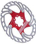 203mm Floating Disc Brake For Mountain Bikes With CNC Precision, Dual Material Construction, red and silver finish.