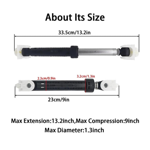 Washing Machine Damper Vibration Shock Absorber For Front Load Washers Heavy Duty Spin Stabilizer dimensions 13.2 in, 9 in