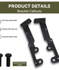 Heavy Duty Hole Free Ditch Light Brackets For 2024 2026 Toyota Tacoma And 2022 Plus Tundra With 2025 Plus 4Runner Hood Mount Led Pods featuring CNC laser cut steel.