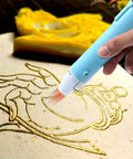 Compact Mini Heat Gun Goes Hard On Sweet Diy Craft Jobs showing the tool in use on a design, blue ergonomic grip with precise heat.