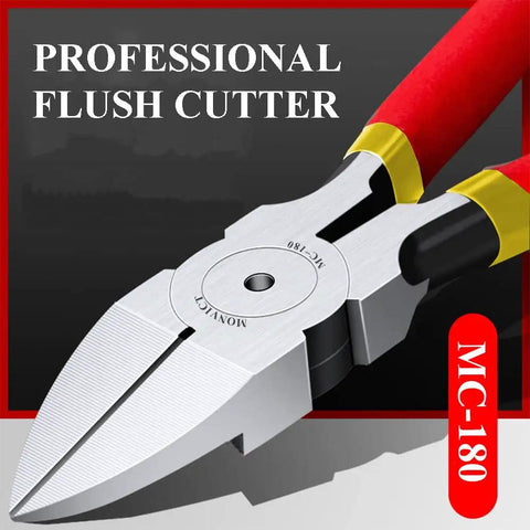Built Tough 6 Inch Flush Side Cutters With Ultra Sharp Edge For Cables And Wires, Non Slip Grips, Spring Loaded Leverage