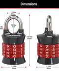 Set Your Own Four Digit Combination Lock For Gym And School Lockers Indoor Padlock With Zinc Body And Easy Recall, dimensions shown
